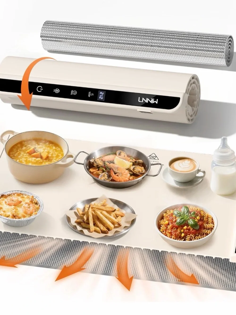 Portable Cream Electric Food Warming Mat - Cream